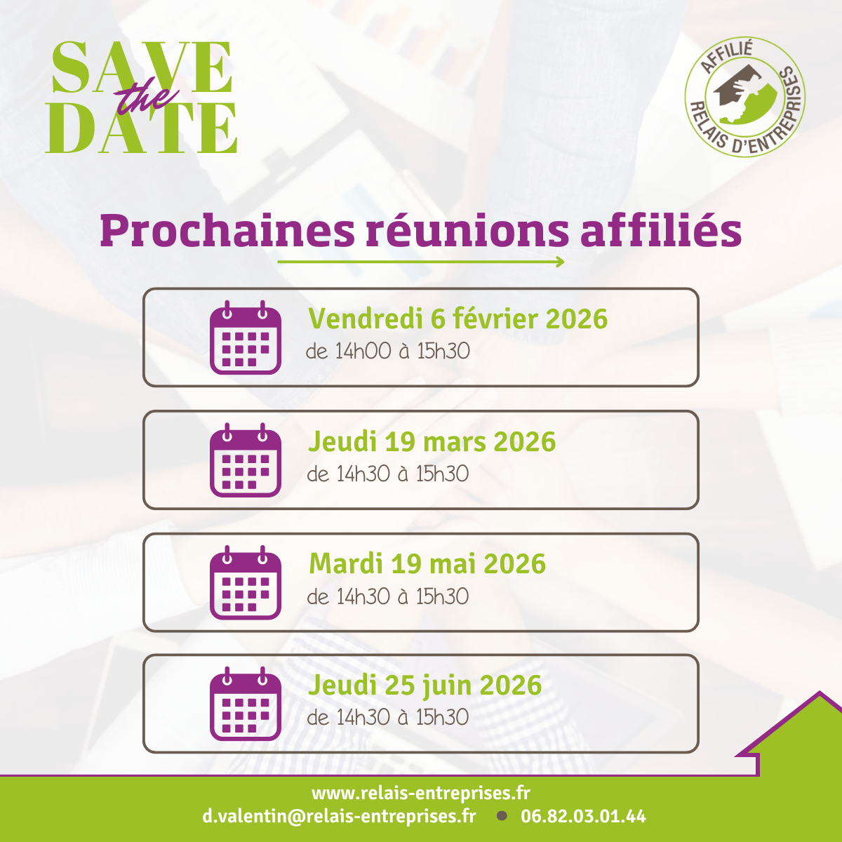 Save the date pour nos affiliés sur le site